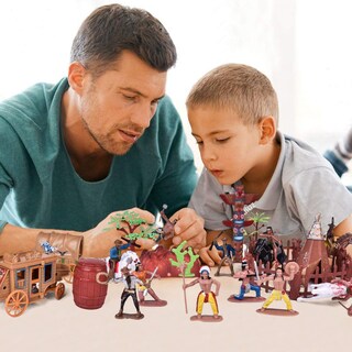 Foto 3 | Set De Juego Fun Little Toys Wild West Cowboys & Indians 61 Piezas - Venta Internacional.
