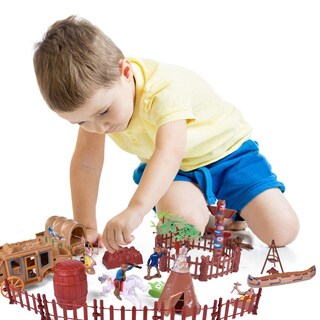 Foto 5 | Set De Juego Fun Little Toys Wild West Cowboys & Indians 61 Piezas - Venta Internacional.