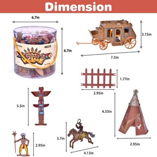 Foto 6 | Set De Juego Fun Little Toys Wild West Cowboys & Indians 61 Piezas - Venta Internacional.