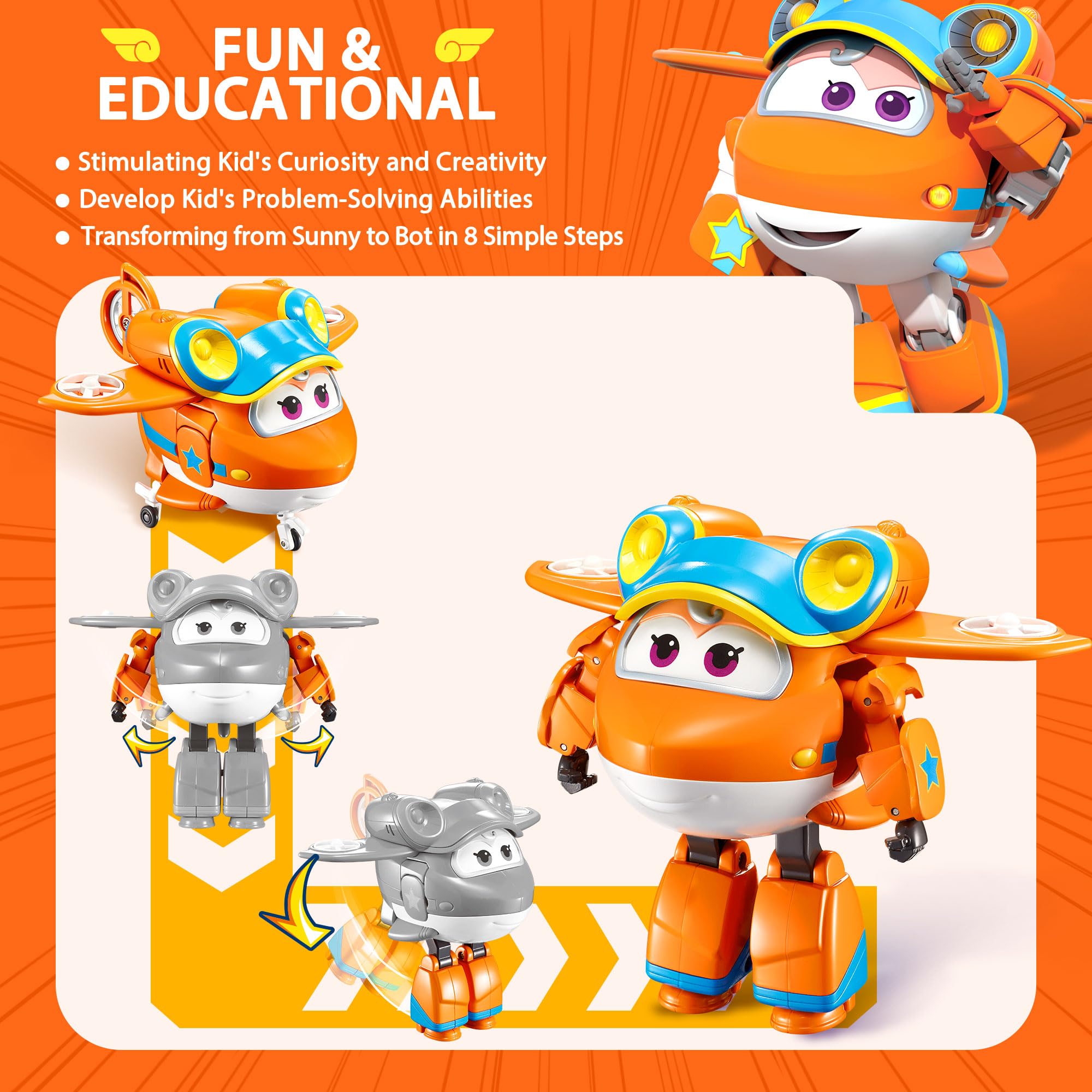 Foto 2 | Figura De Acción Transformadora Sunny 5 De Toy Airplane Super Wings - Venta Internacional.