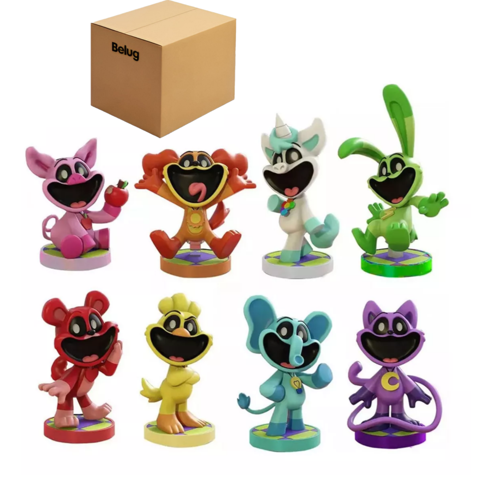 Figuras Poppy Playtime Smiling Critters Belug 8 Piezas