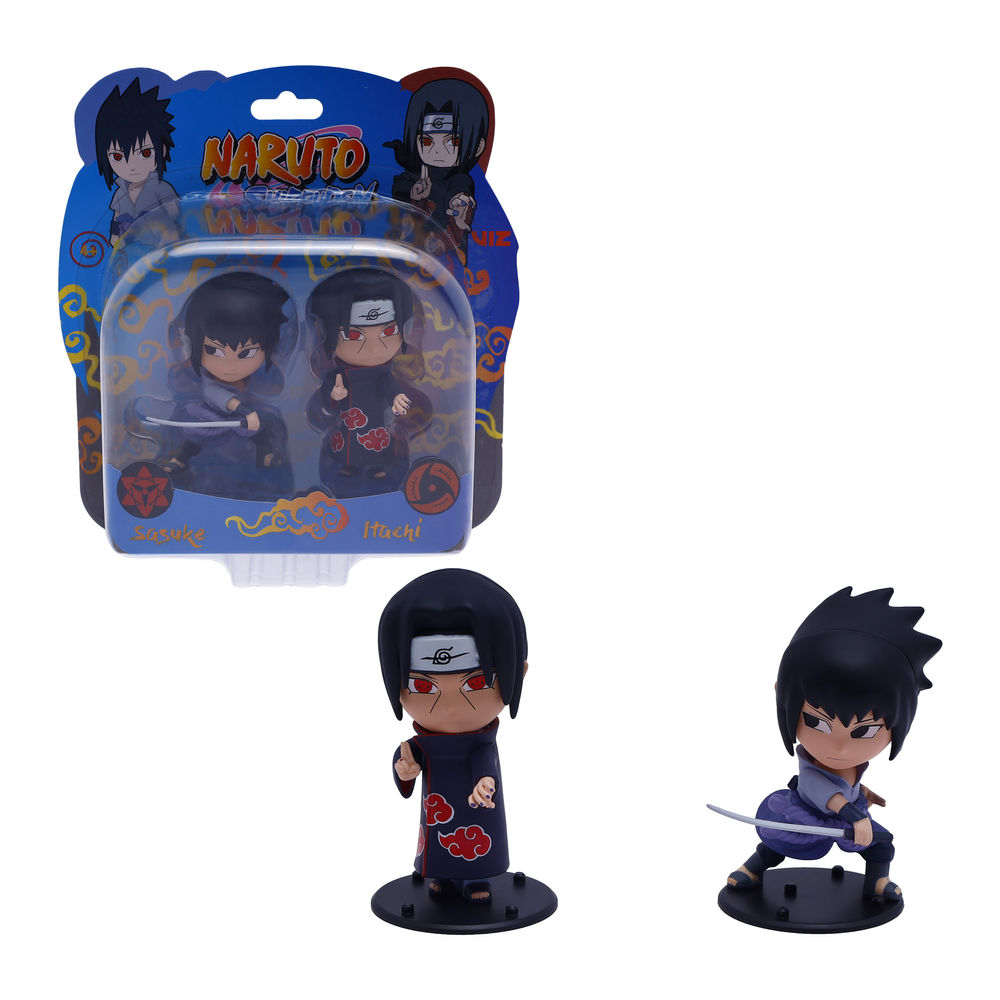 Figuras De Acción Ruz Naruto Shippuden Sasuke Itachi 8 Cm Negro