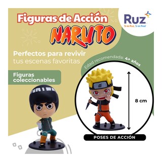 Foto 3 | Figuras De Acción Ruz Naruto Shippuden Naruto Rock Lee 8 Cm Naranja