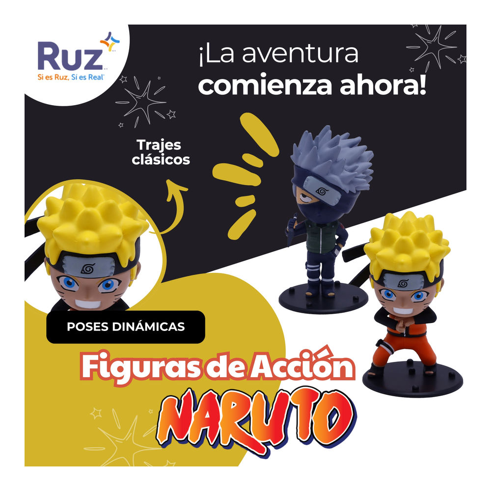 Foto 4 | Figuras De Acción Ruz Naruto Shippuden Naruto Kakashi 9 Cm Naranja