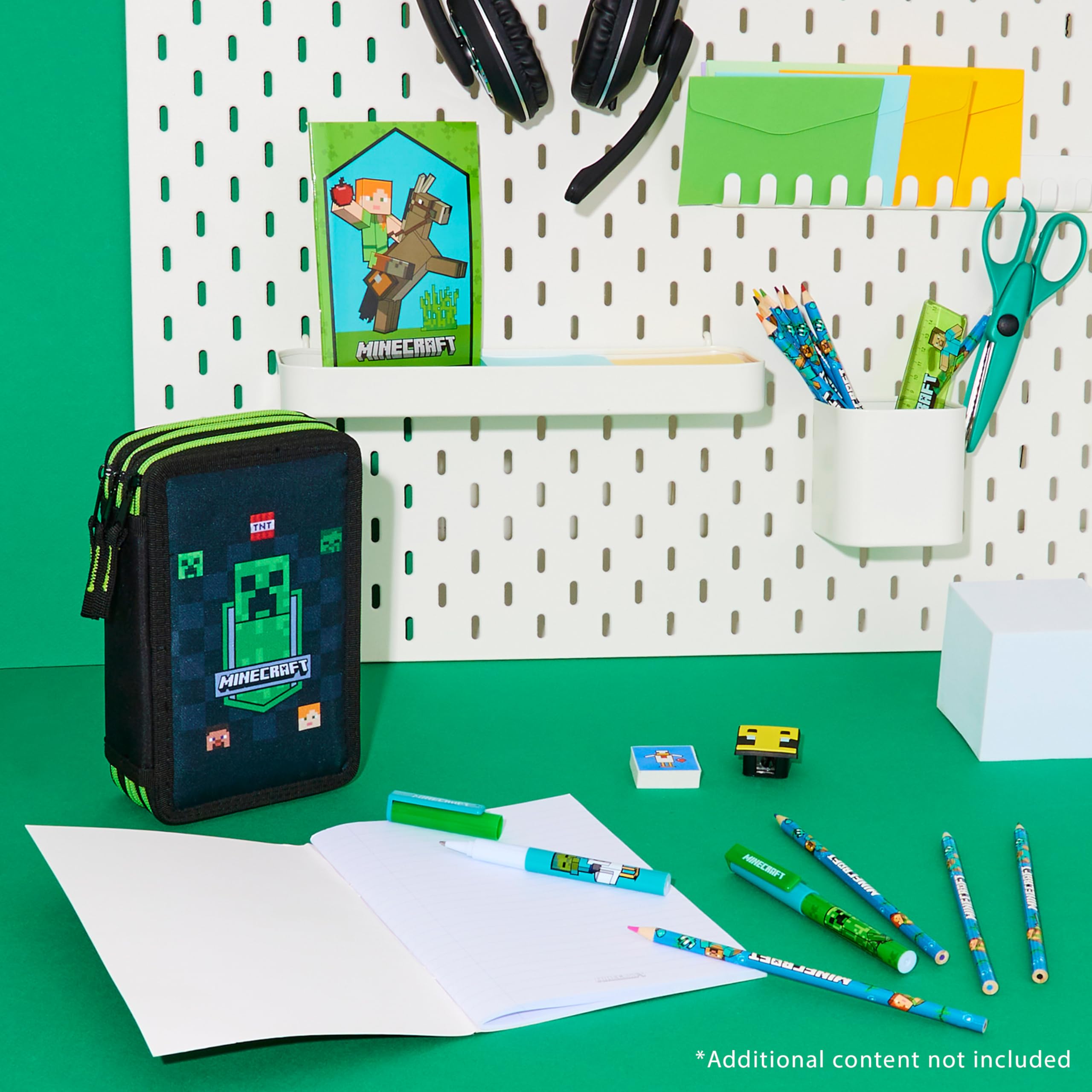 Foto 2 | Estuche Para Lápices Con Relleno De Minecraft Y Papelería Para Niños, Color Negro - Venta Internacional.