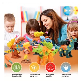 Foto 4 | Montaje Juguete Conjunto De Dinosaurio Belug Multicolor