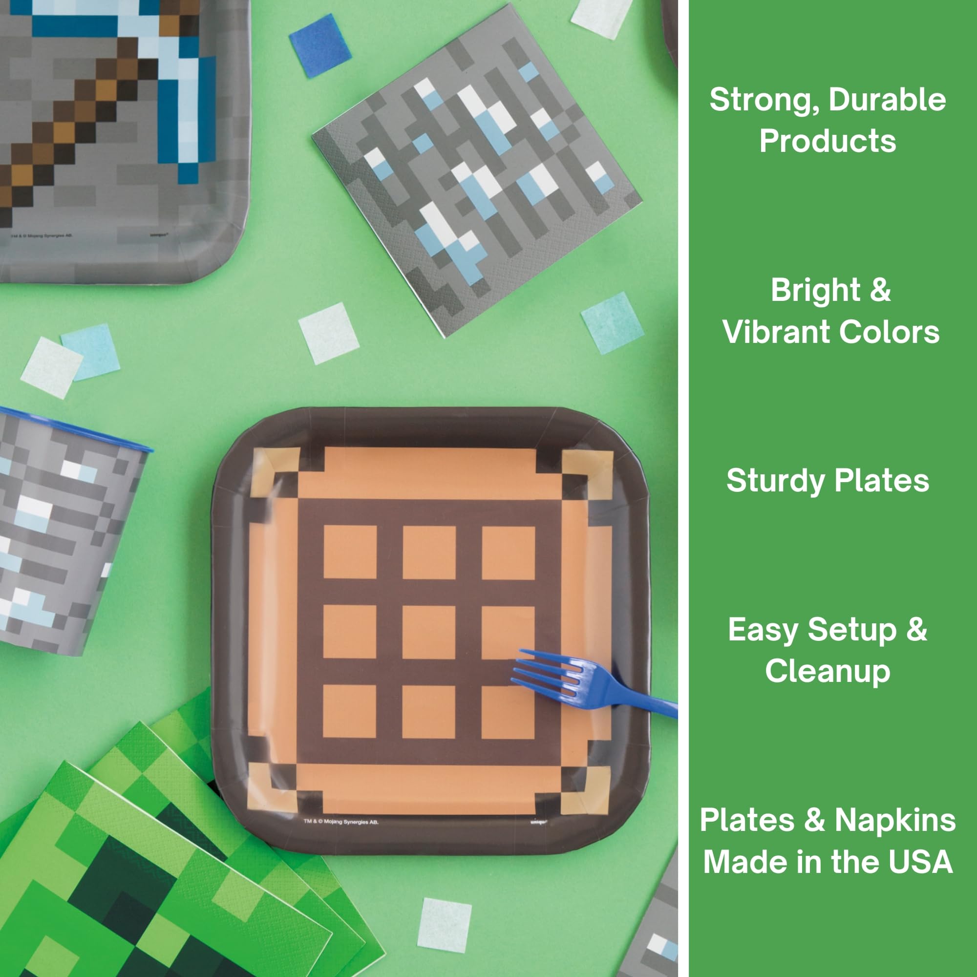 Foto 4 pulgar | Paquete De Decoración De Fiesta De Cumpleaños De Minecraft Para 16 Invitados - Venta Internacional.