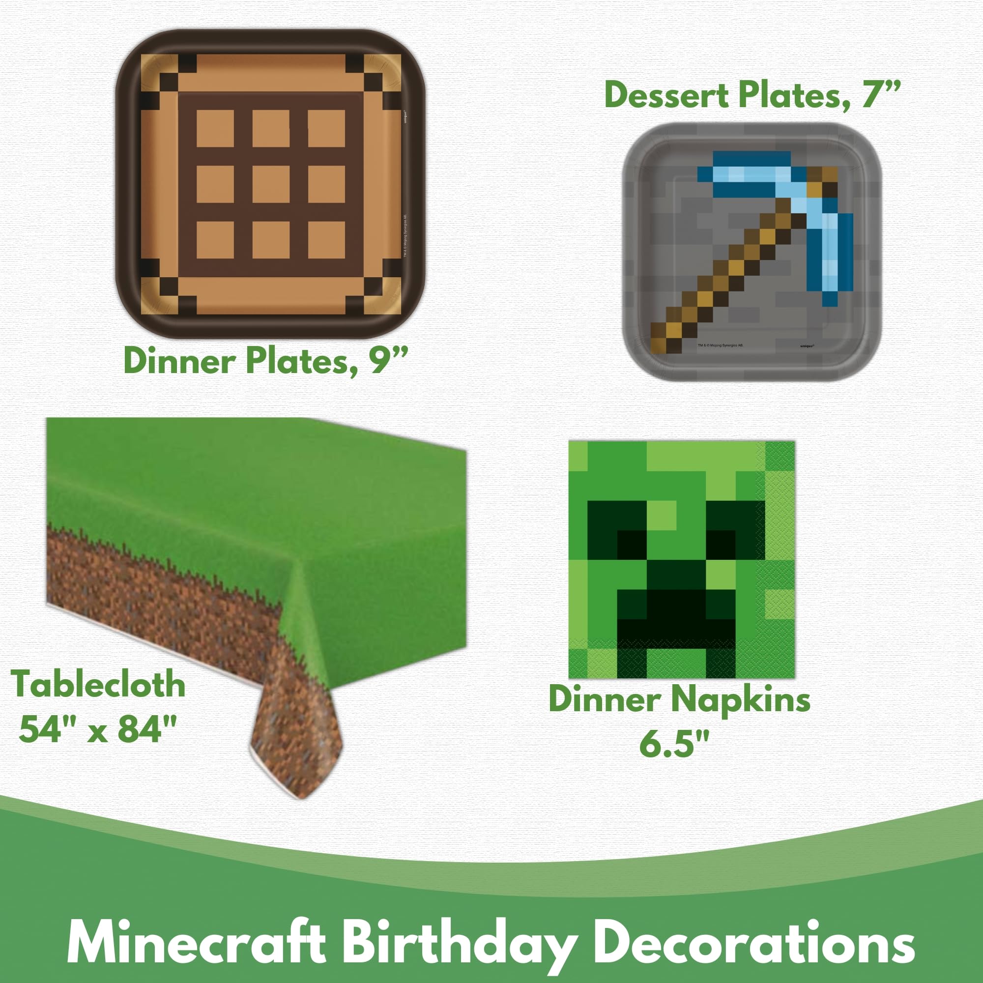Foto 4 | Paquete De Decoración De Fiesta De Cumpleaños De Minecraft Para 16 Invitados - Venta Internacional.