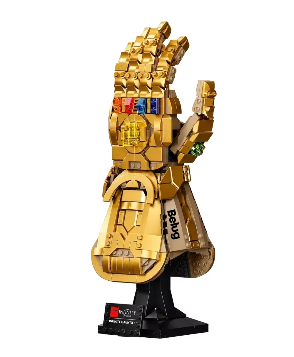Foto 1 | Kit De Construcción Marvel Guantelete Infinito Belug, 590 Piezas Dorado