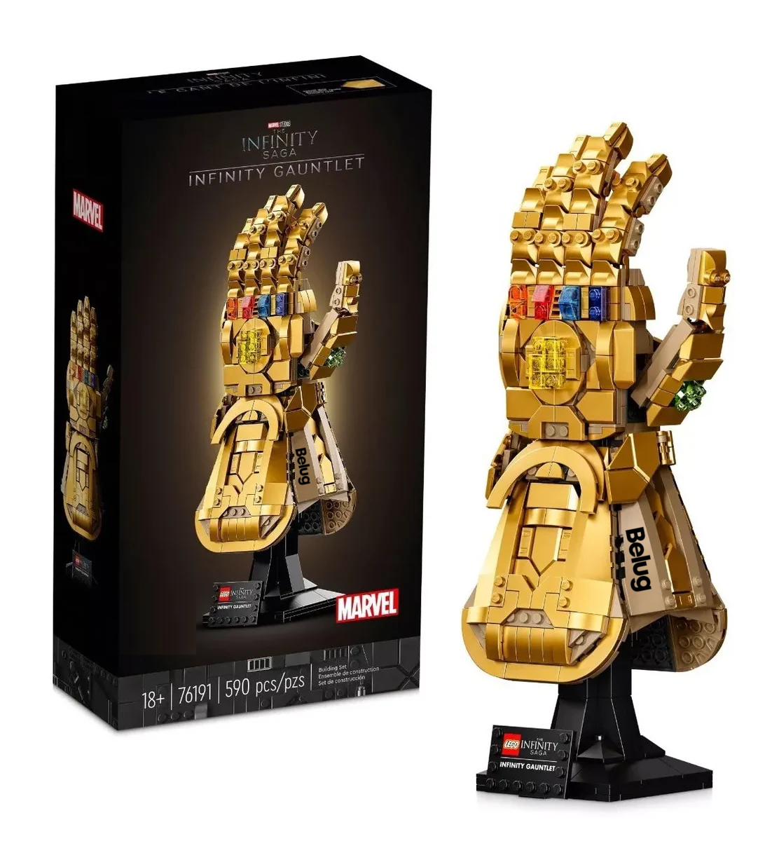 Foto 6 pulgar | Kit De Construcción Marvel Guantelete Infinito Belug, 590 Piezas Dorado