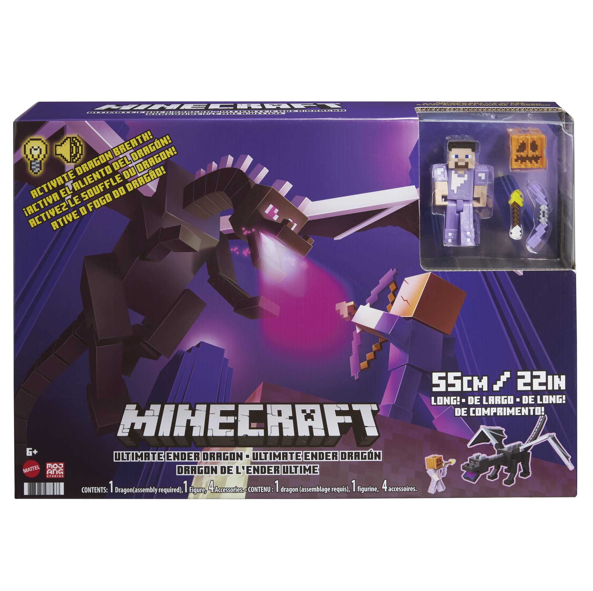 Foto 6 | Figura De Acción Mattel Minecraft Ultimate Ender Dragon Con Steve - Venta Internacional.