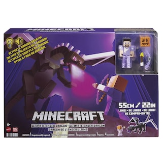 Foto 6 | Figura De Acción Mattel Minecraft Ultimate Ender Dragon Con Steve - Venta Internacional.