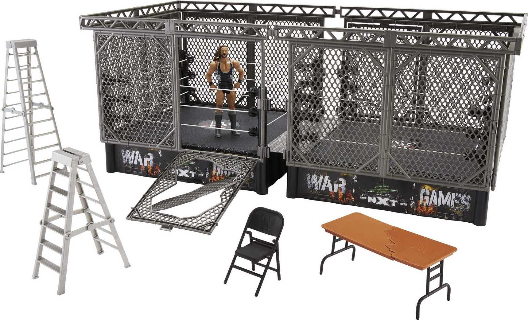 Foto 4 pulgar | Playset Mattel Wwe Nxt Takeover War Games Con 2 Anillos Y Figura - Venta Internacional.