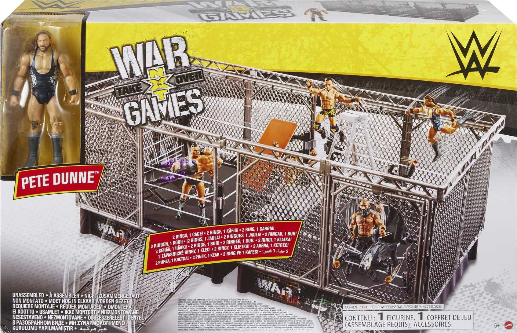 Foto 5 pulgar | Playset Mattel Wwe Nxt Takeover War Games Con 2 Anillos Y Figura - Venta Internacional.