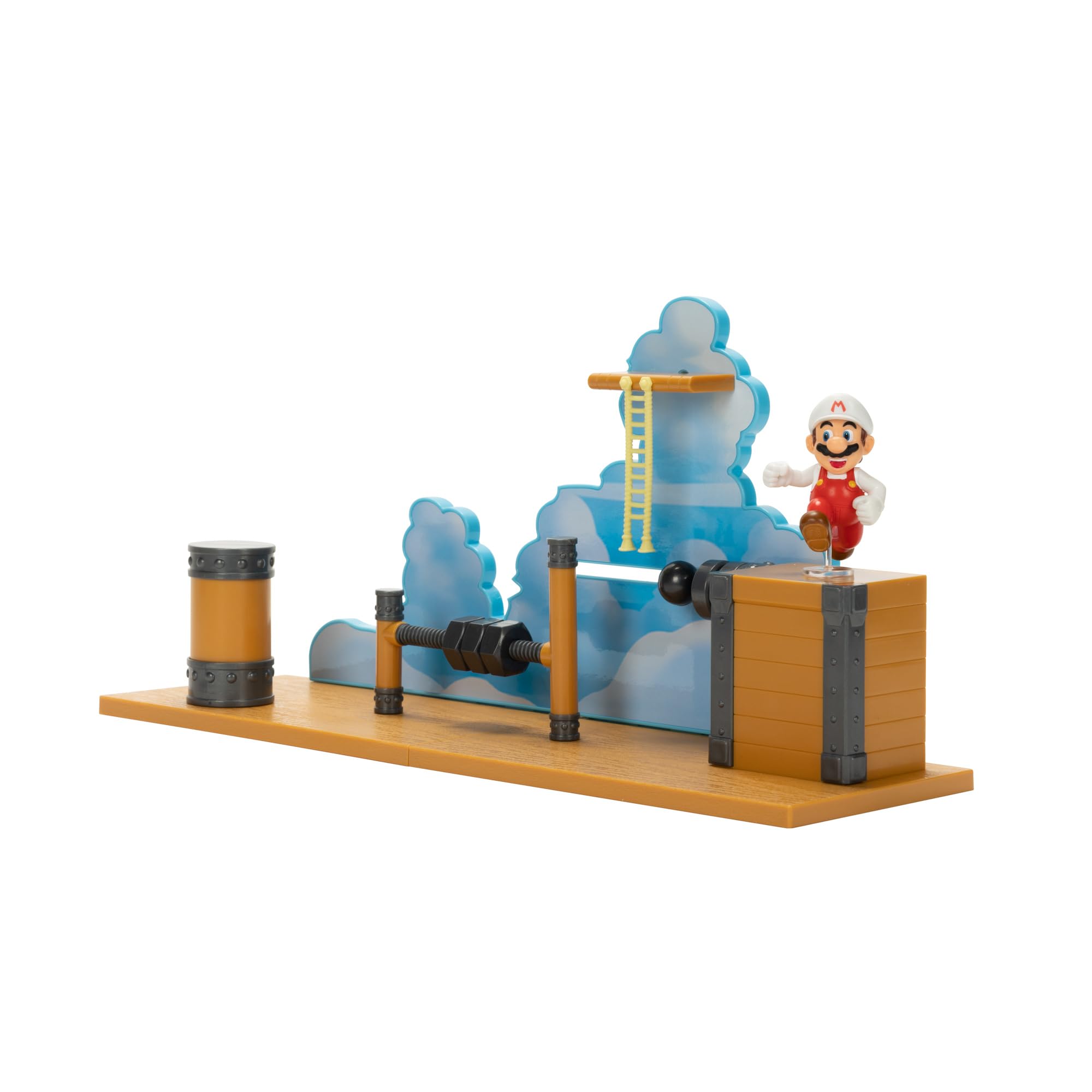Foto 2 | Playset Super Mario Deluxe Bowser's Airship Con Fire Mario De 2,5 Pulgadas - Venta Internacional.