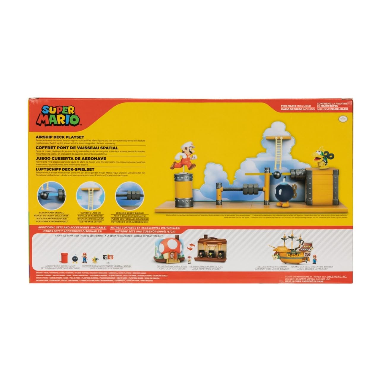Foto 5 pulgar | Playset Super Mario Deluxe Bowser's Airship Con Fire Mario De 2,5 Pulgadas - Venta Internacional.