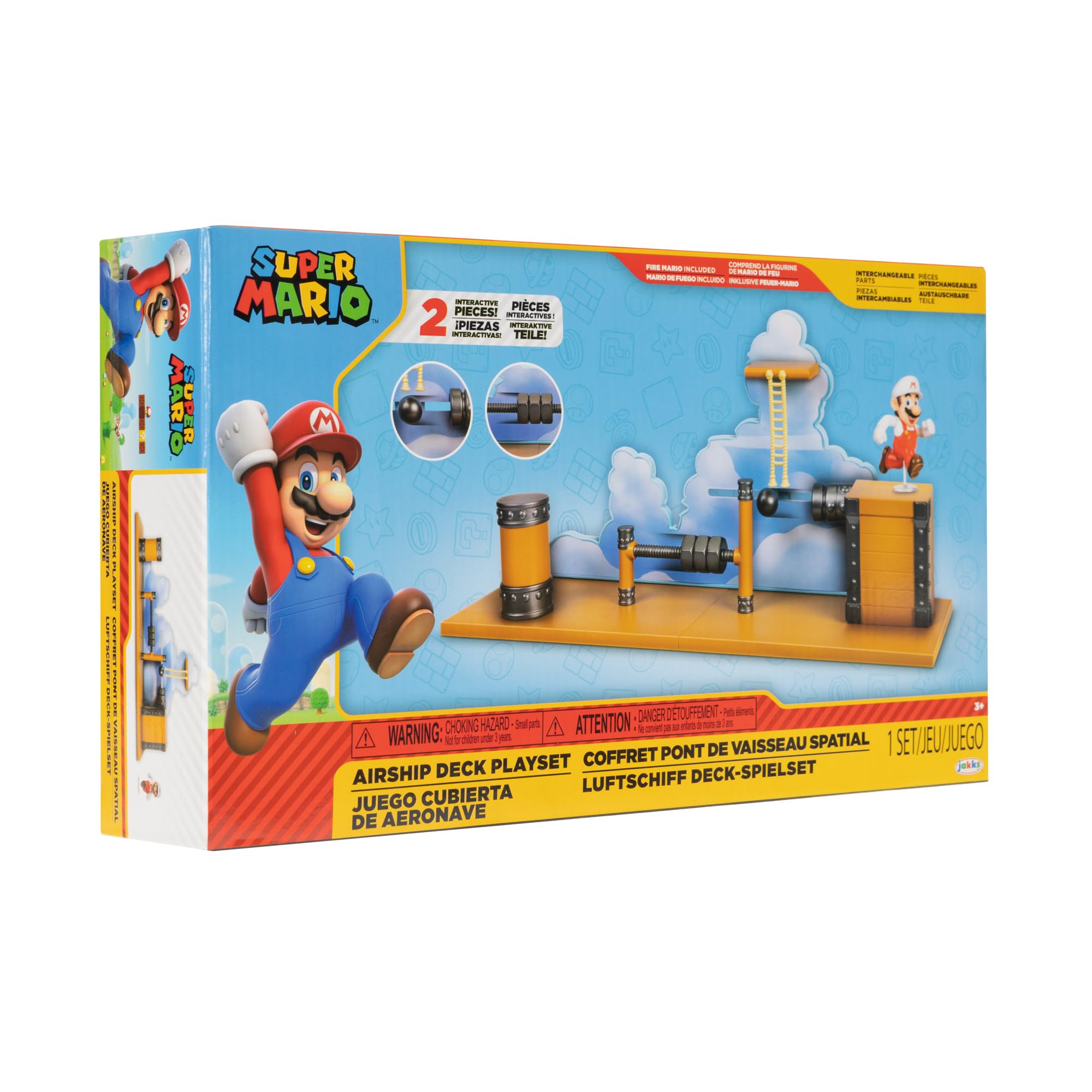 Foto 5 | Playset Super Mario Deluxe Bowser's Airship Con Fire Mario De 2,5 Pulgadas - Venta Internacional.