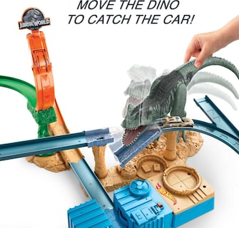 Foto 2 | Set De Coches De Juguete Y Pista Hot Wheels Jurassic World Dominion - Venta Internacional.