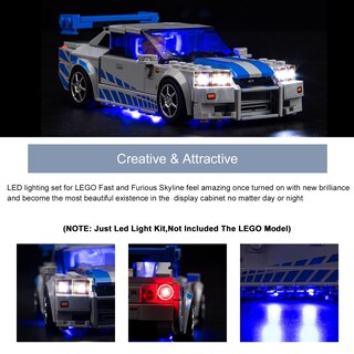 Foto 4 | Kit De Luces Led Brickbling Para Nissan Skyline Gt-r (r34) De Lego Speed Champions - Venta Internacional.