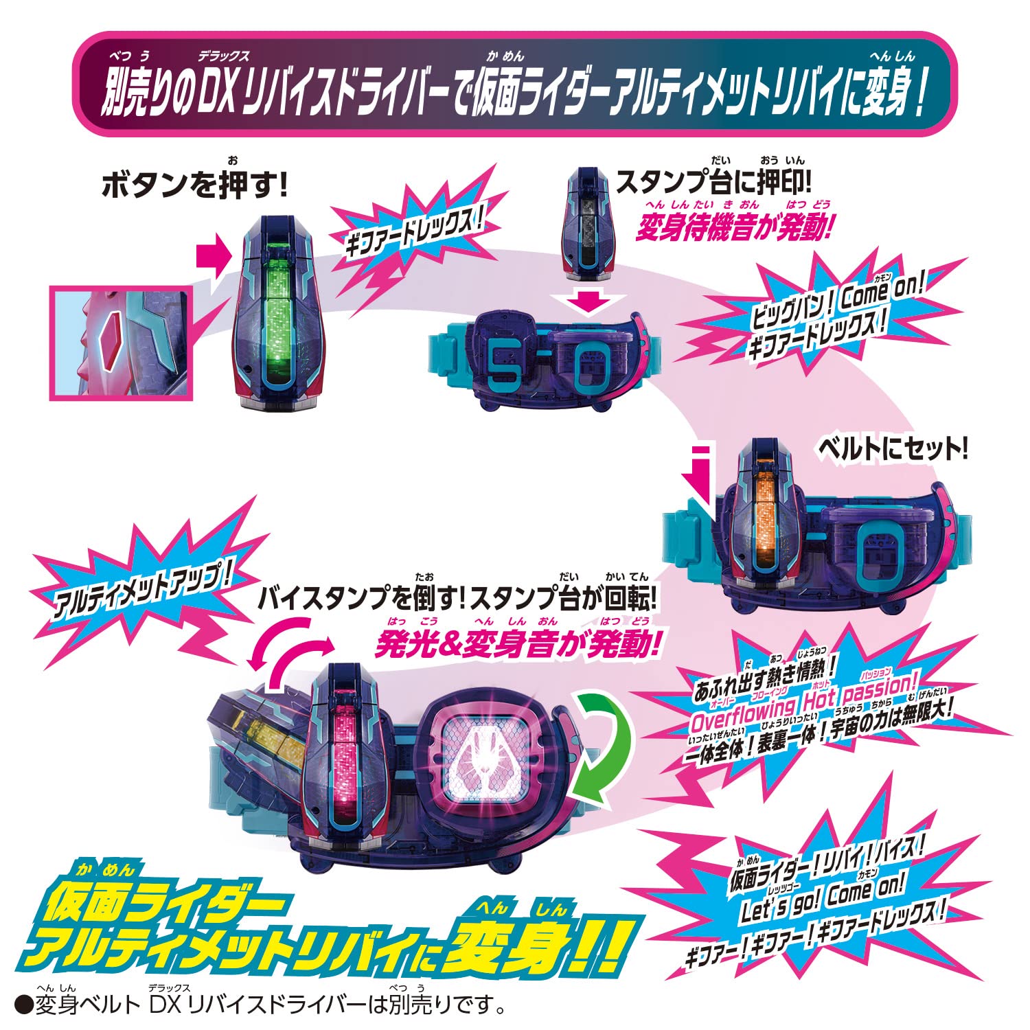 Foto 4 pulgar | Set De Sellos Bandai Kamen Rider Revice Dx Gifard Rex Vistamp - Venta Internacional.