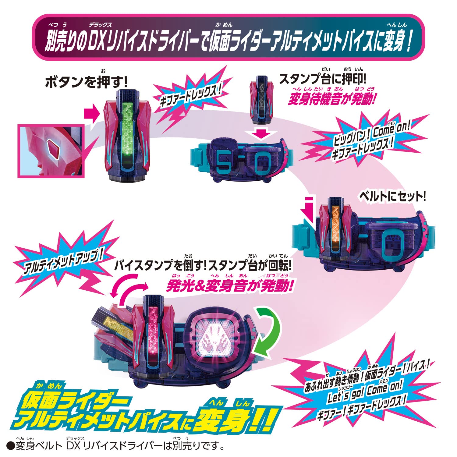 Foto 4 | Set De Sellos Bandai Kamen Rider Revice Dx Gifard Rex Vistamp - Venta Internacional.