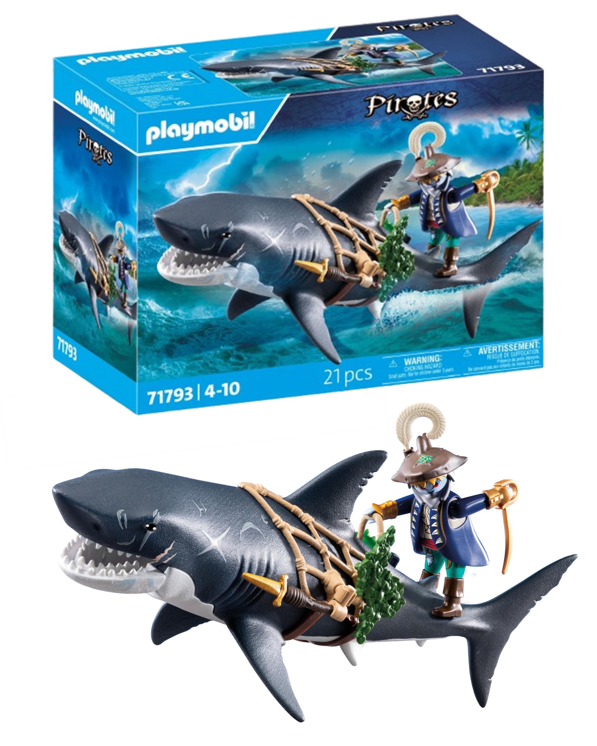 Foto 2 pulgar | Tiburón Gigante De Juguete Playmobil Con Pirata Para Niños De 4 Años - Venta Internacional.