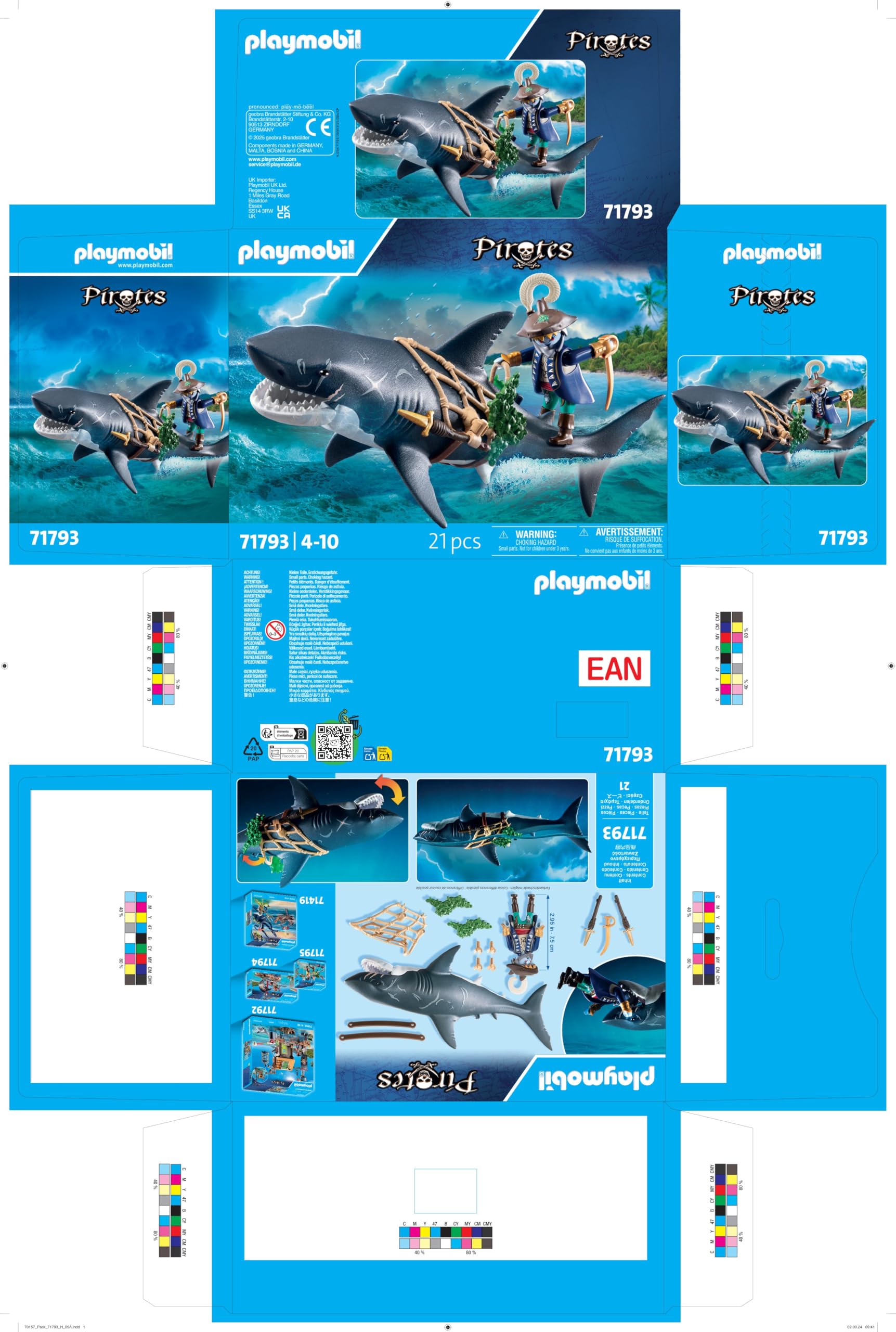 Foto 3 pulgar | Tiburón Gigante De Juguete Playmobil Con Pirata Para Niños De 4 Años - Venta Internacional.