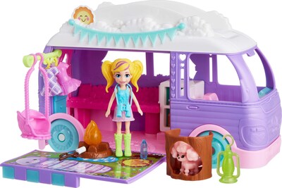 Foto 1 | Autocaravana Playset Polly Pocket Glamping Con Muñeca Y Mascota - Venta Internacional.