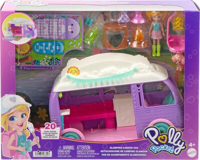 Foto 6 | Autocaravana Playset Polly Pocket Glamping Con Muñeca Y Mascota - Venta Internacional.