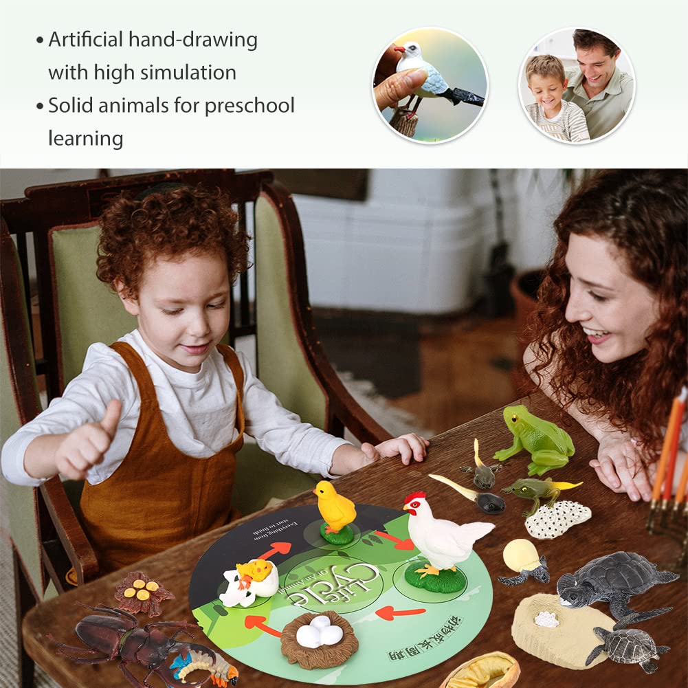 Foto 4 pulgar | Juego De Figuras De Animales Volnau Life Cycle, 17 Piezas, Para Niños Mayores De 3 Años - Venta Internacional.