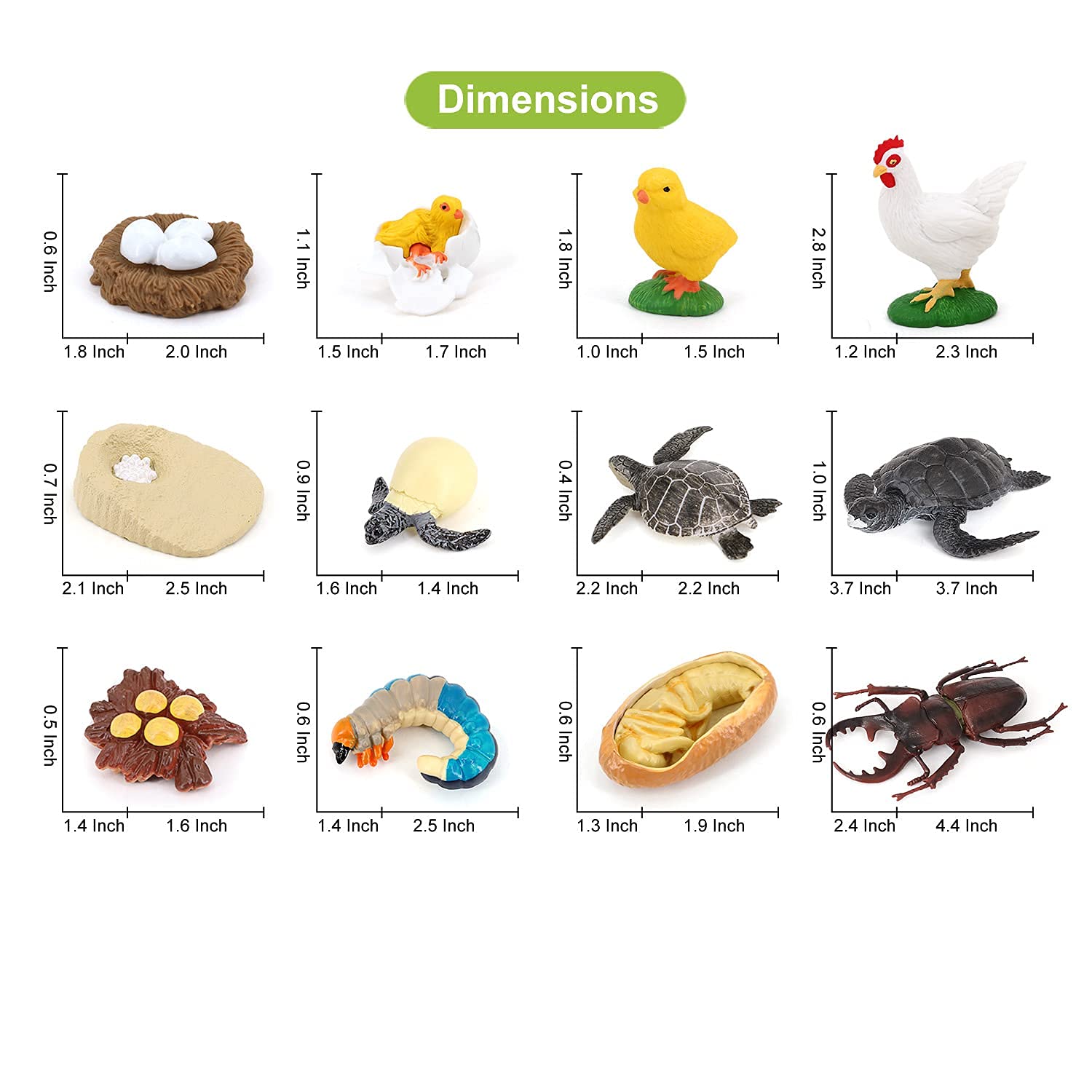 Foto 6 pulgar | Juego De Figuras De Animales Volnau Life Cycle, 17 Piezas, Para Niños Mayores De 3 Años - Venta Internacional.