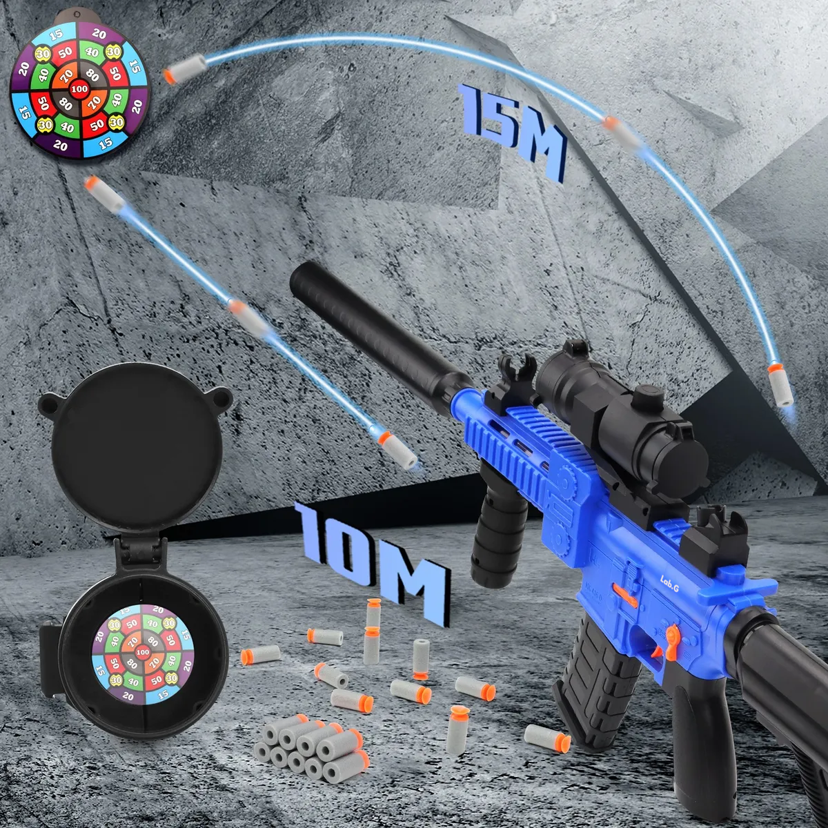 Foto 4 | Pistola Juguete Recargable 12clip Lab.g  Azul