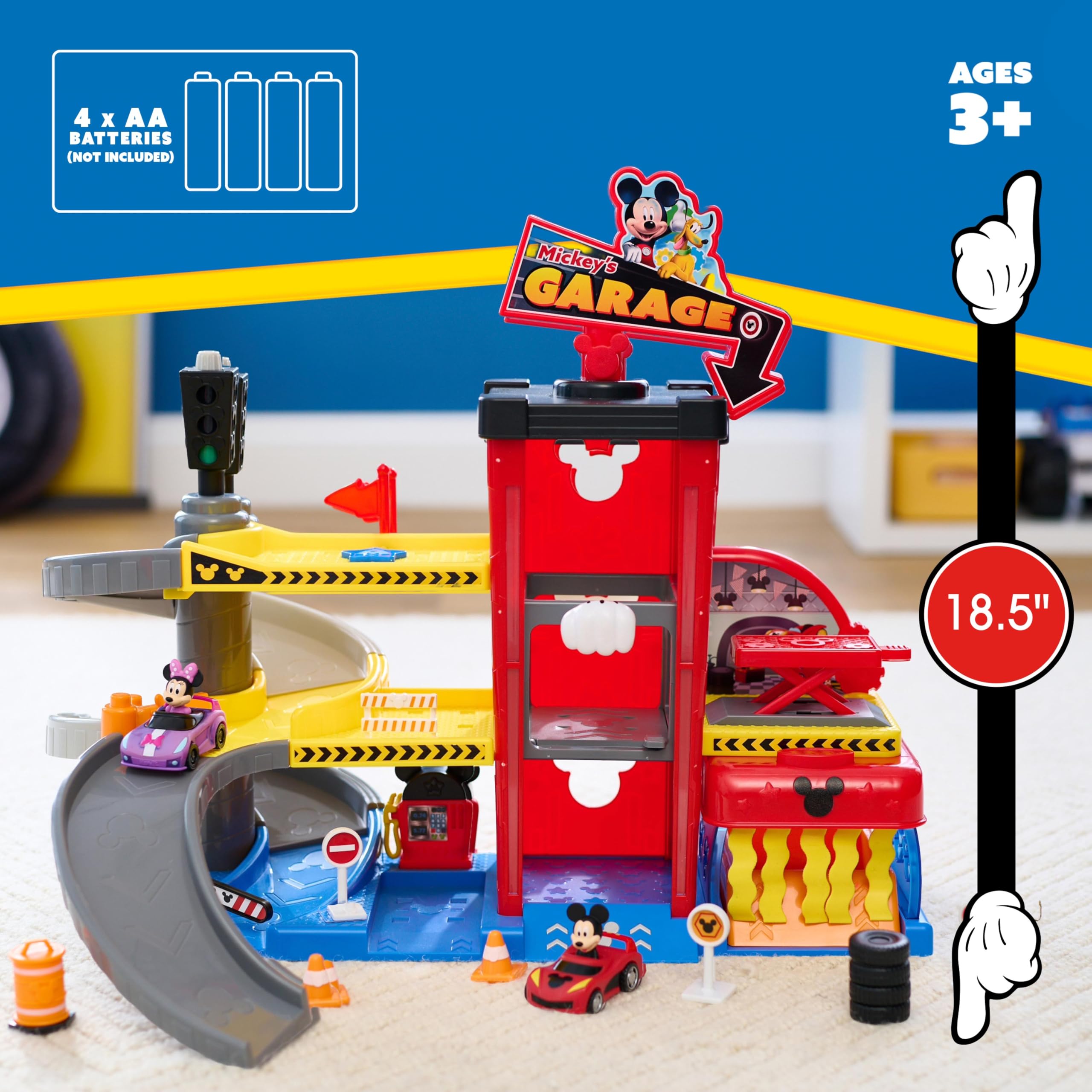 Foto 3 pulgar | Garage Just Play Mickey Mouse Con 2 Vehículos Y Más De 18 M - Venta Internacional.