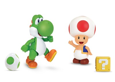Foto 1 | Figura De Acción Super Mario Nintendo 10 Cm Yoshi & Toad, Paquete De 2 - Venta Internacional.