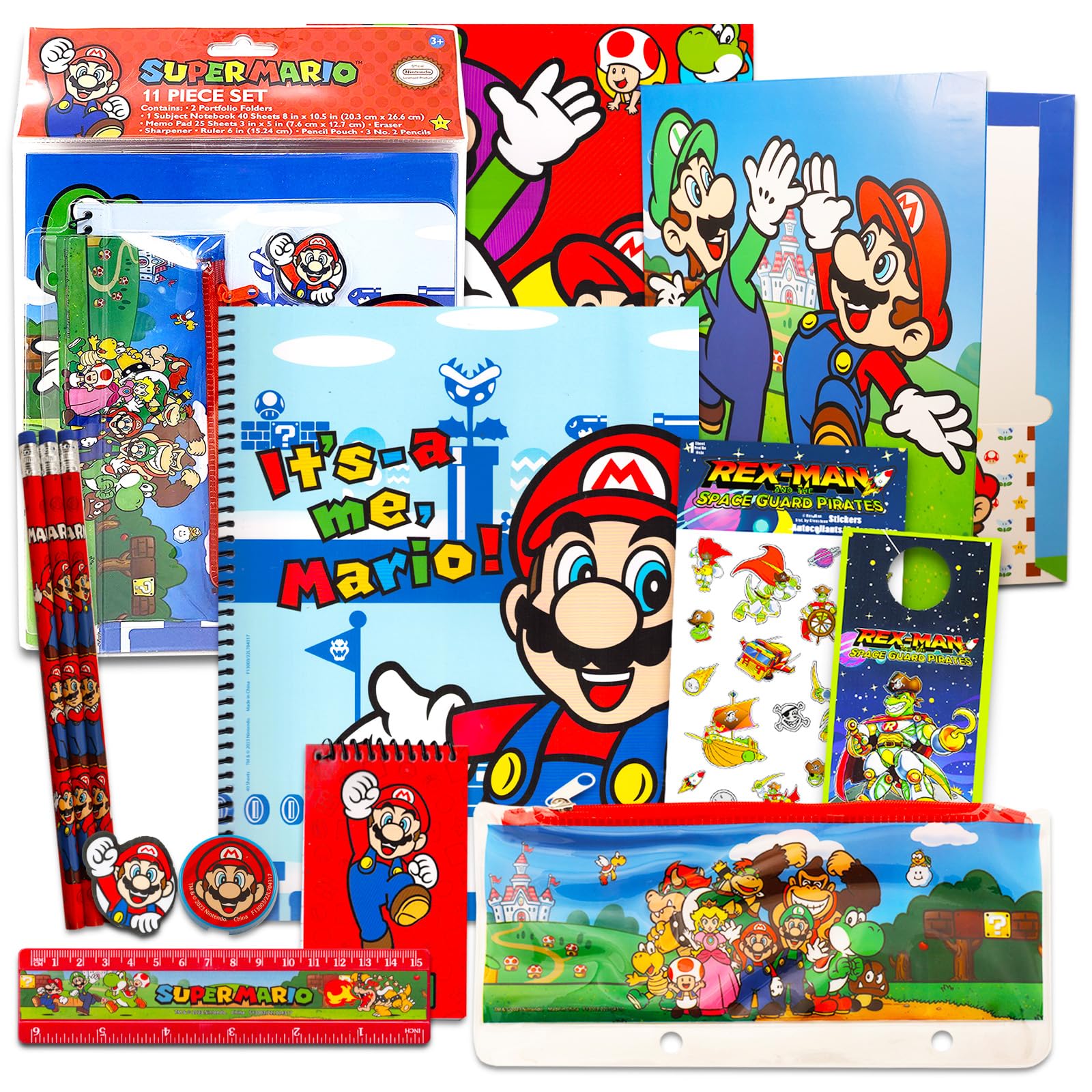 Foto 2 pulgar | Set De Material Escolar Super Mario Con Carpetas, Cuaderno Y Más - Venta Internacional.