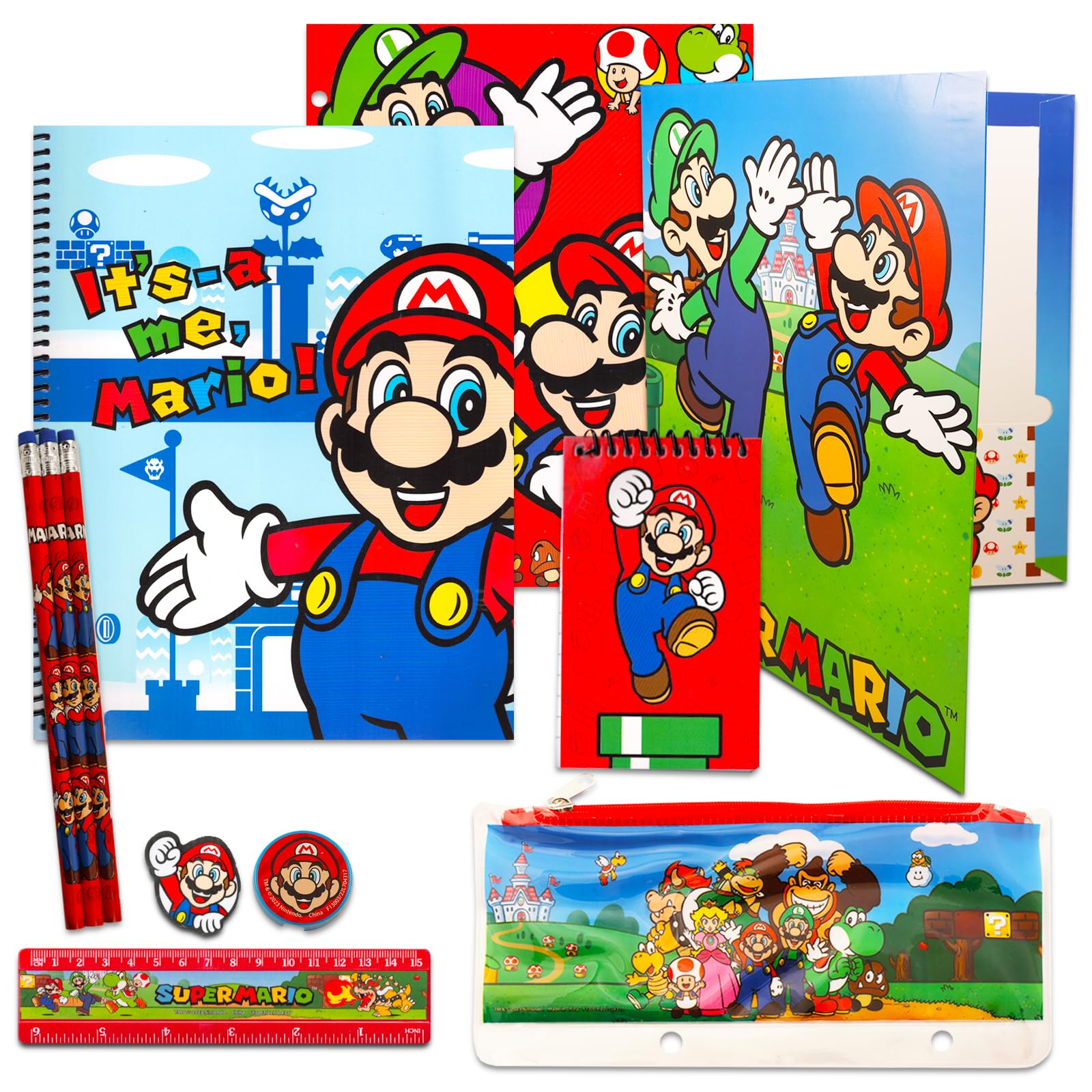 Foto 3 pulgar | Set De Material Escolar Super Mario Con Carpetas, Cuaderno Y Más - Venta Internacional.