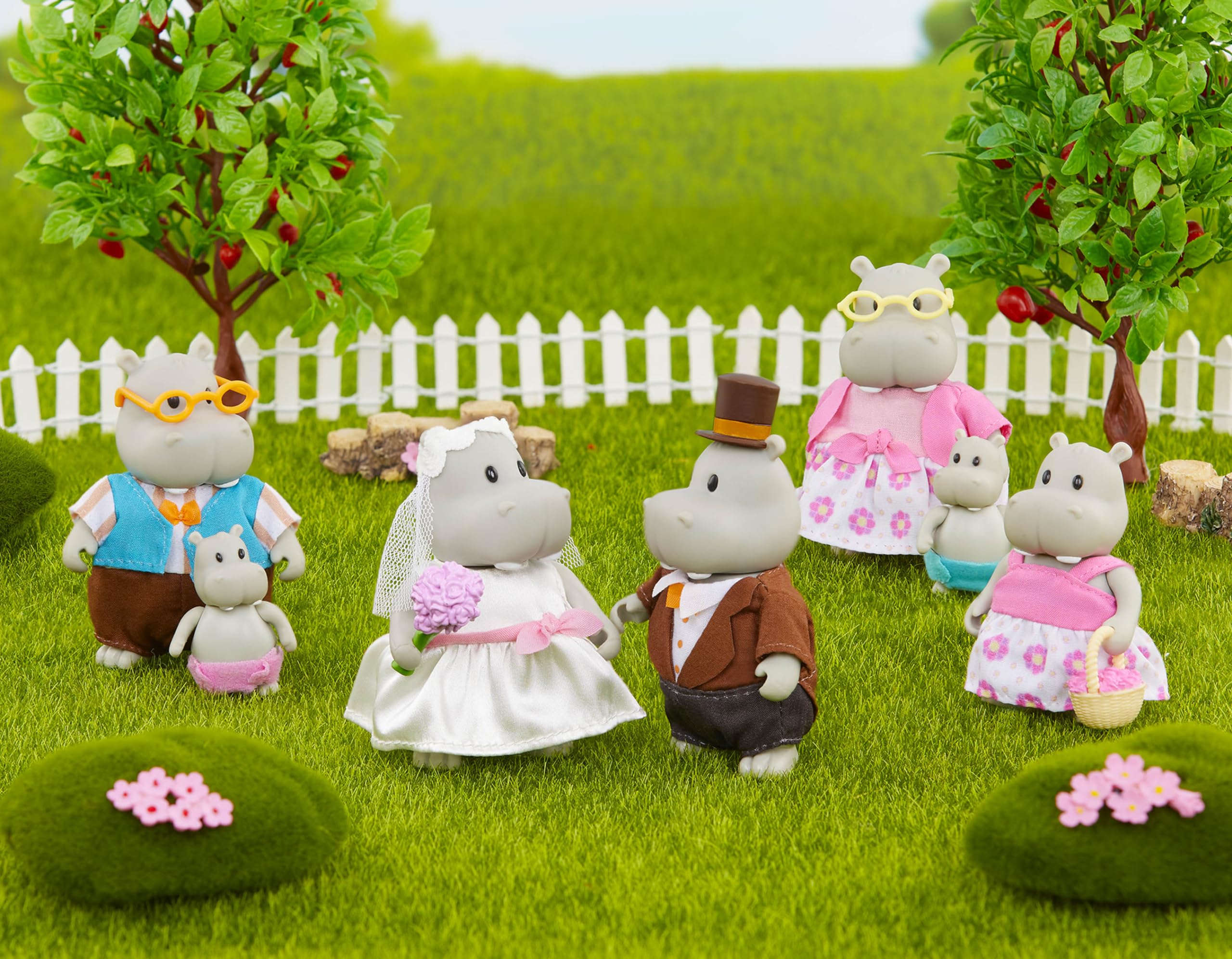 Foto 3 pulgar | Set De Boda De La Familia Pitterpotemus Hippo De Toy Li'l Woodzeez - Venta Internacional.