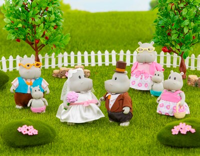 Foto 2 | Set De Boda De La Familia Pitterpotemus Hippo De Toy Li'l Woodzeez - Venta Internacional.