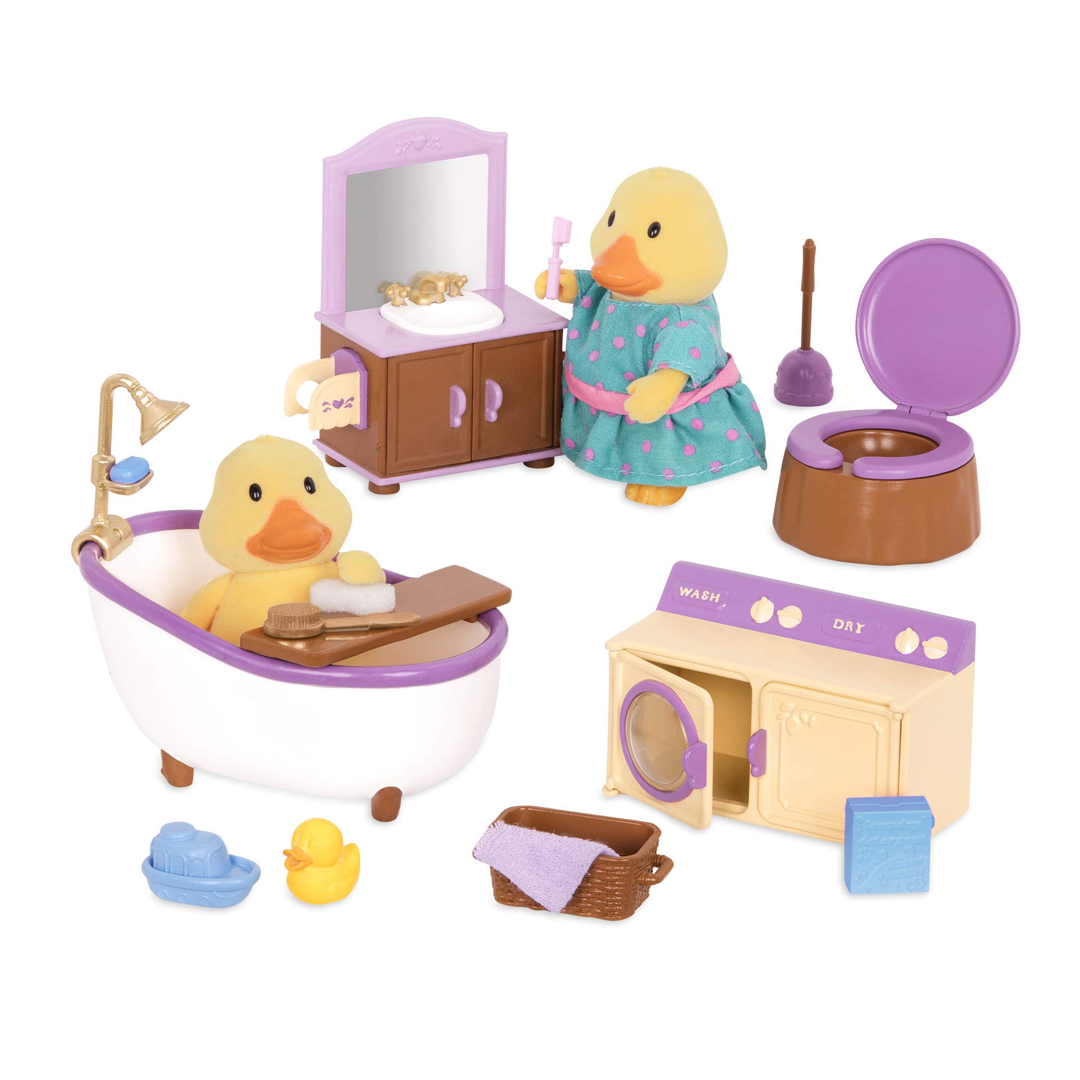 Foto 3 pulgar | Juego De Baño Y Lavandería Li'l Woodzeez De Toy Furniture Para Más De 3 Años - Venta Internacional.