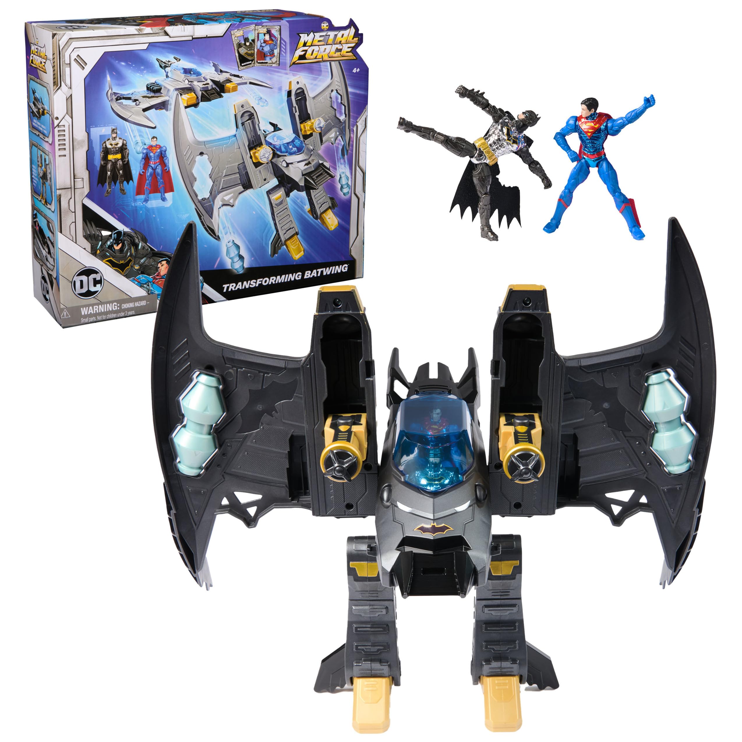 Foto 2 pulgar | Playset Dc Comics Metal Force Transforming Batwing Con Figuras - Venta Internacional.