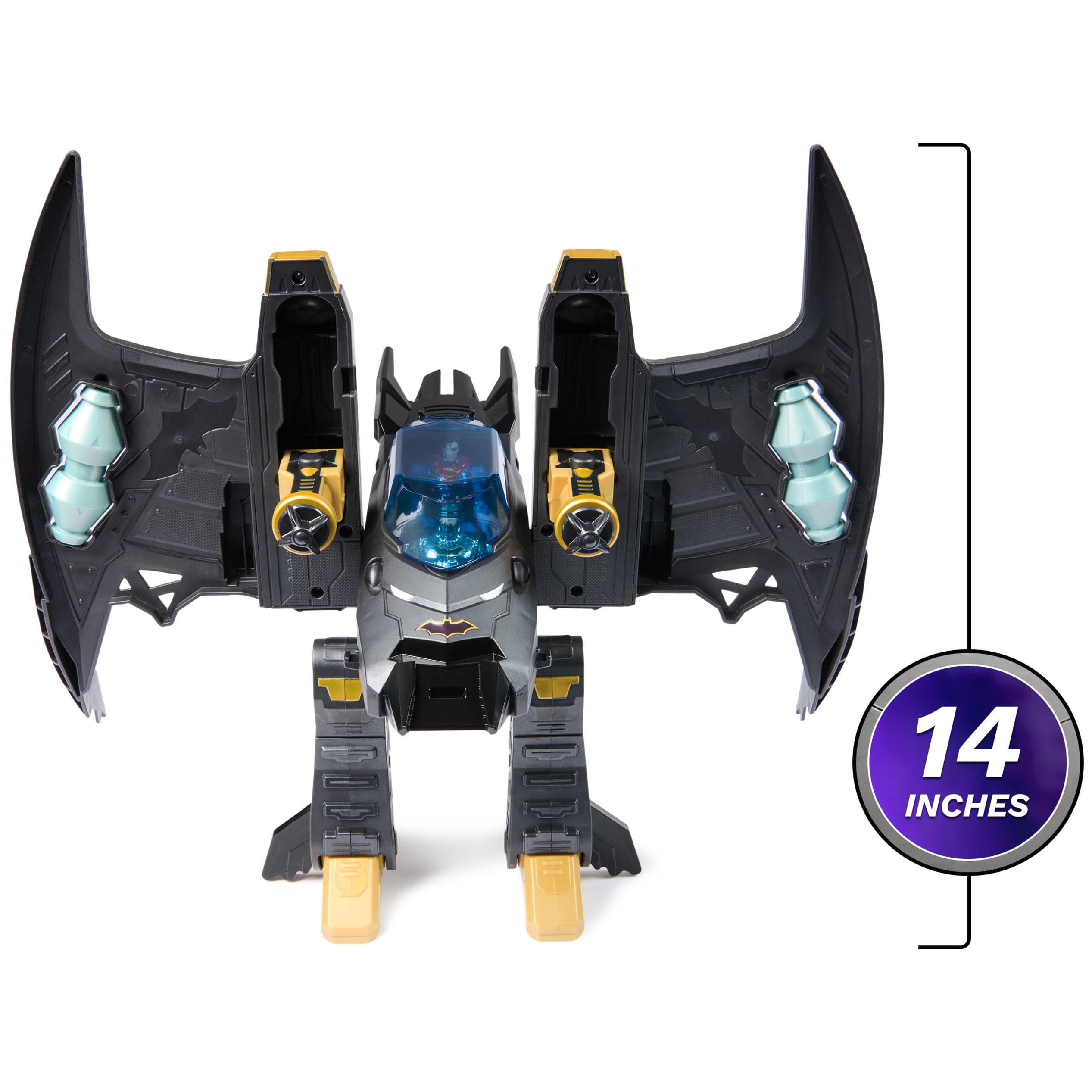Foto 4 pulgar | Playset Dc Comics Metal Force Transforming Batwing Con Figuras - Venta Internacional.