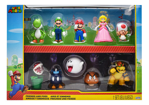 Foto 2 pulgar | Super Mario Amigos Y Enemigos Set 10 Figuras Jakks Pacific