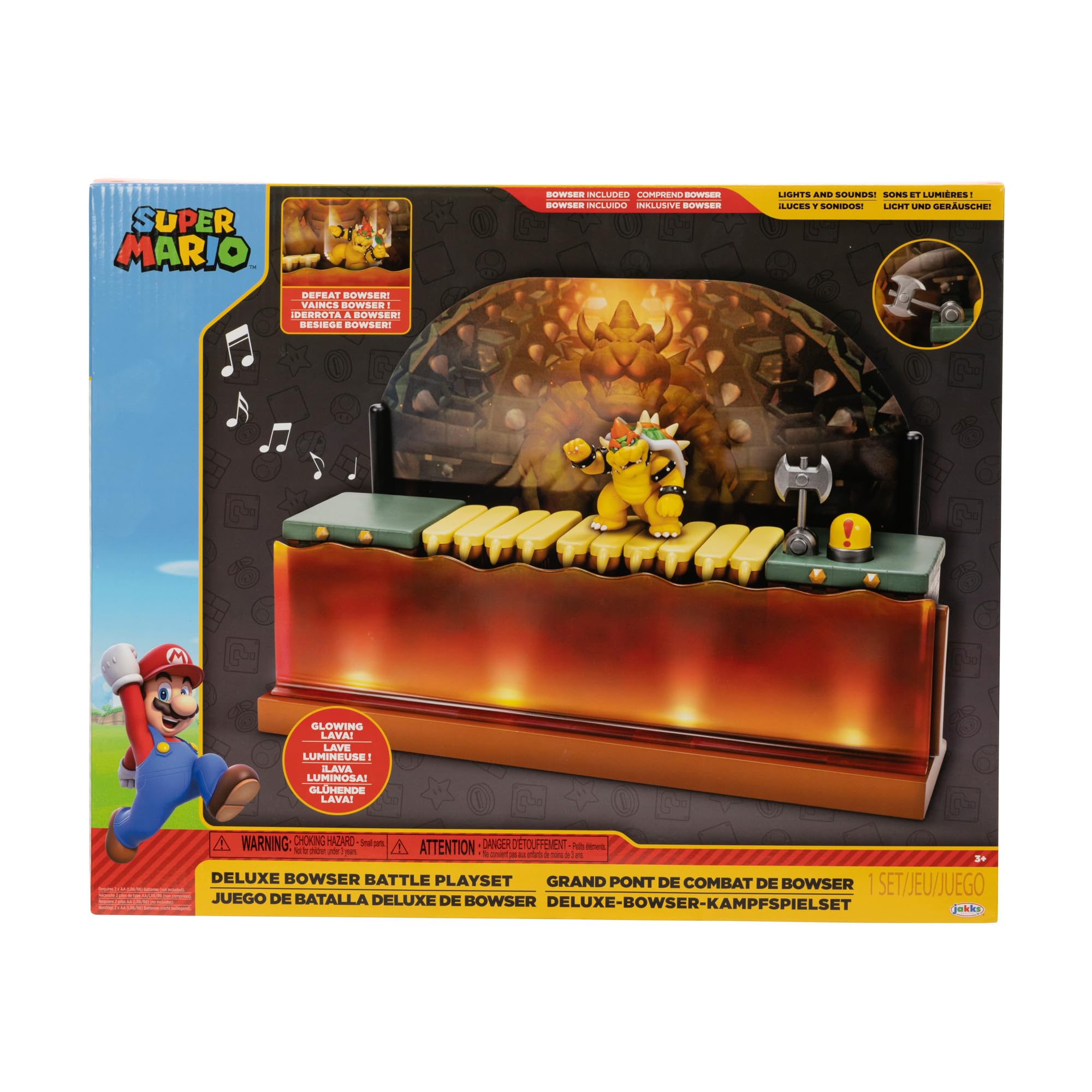 Foto 4 pulgar | Playset Super Mario Nintendo Deluxe Bowser Battle Con Figura - Venta Internacional.
