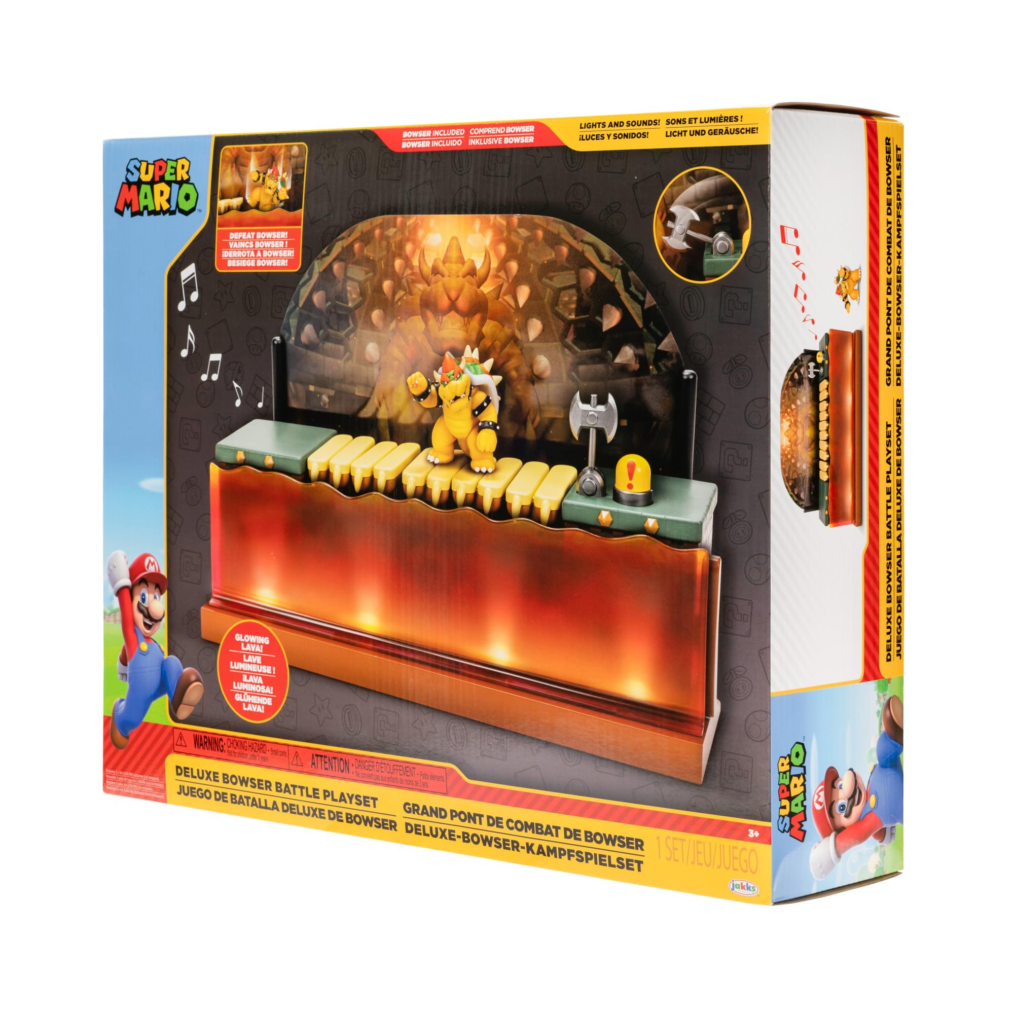 Foto 7 pulgar | Playset Super Mario Nintendo Deluxe Bowser Battle Con Figura - Venta Internacional.