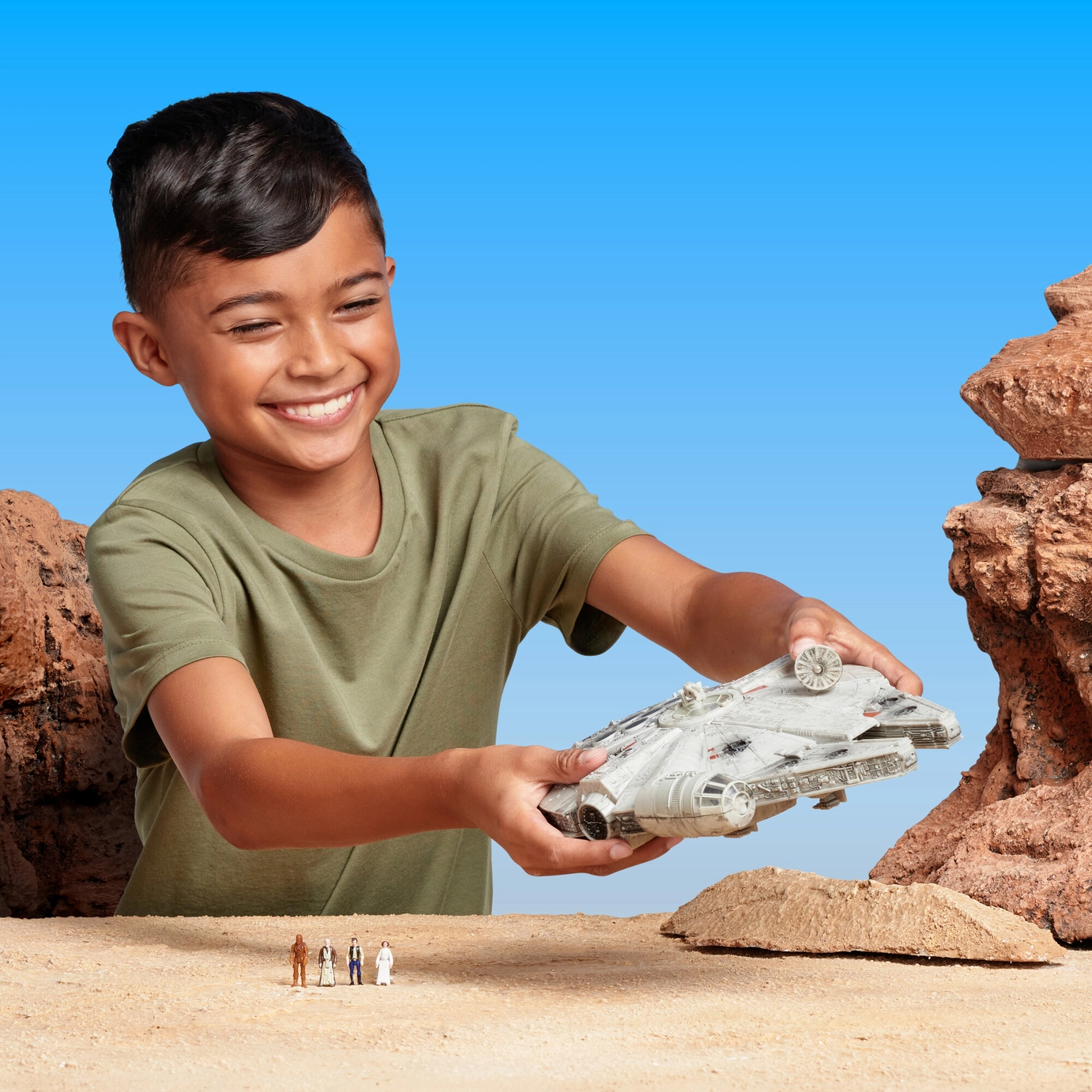 Foto 4 pulgar | Nave Halcón Milenario Jazwares Star Wars Micro Galaxy Squadron, Con Minifiguras