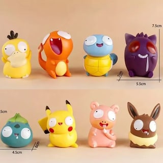 Foto 4 | Set 8 Figuras Pokemon Silly Dumb Pikachu Muñecos Gengar