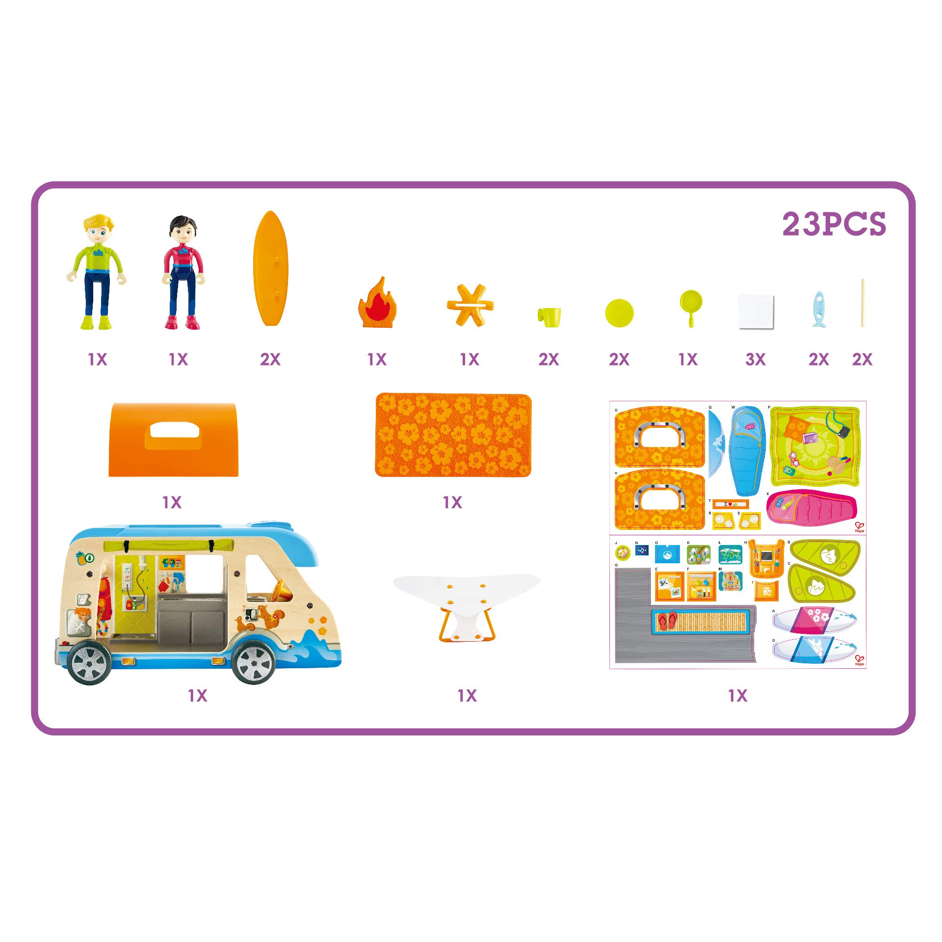 Foto 6 | Set De Juegos De Simulación De Madera Toy Adventure Van Hape De 23 Piezas - Venta Internacional.