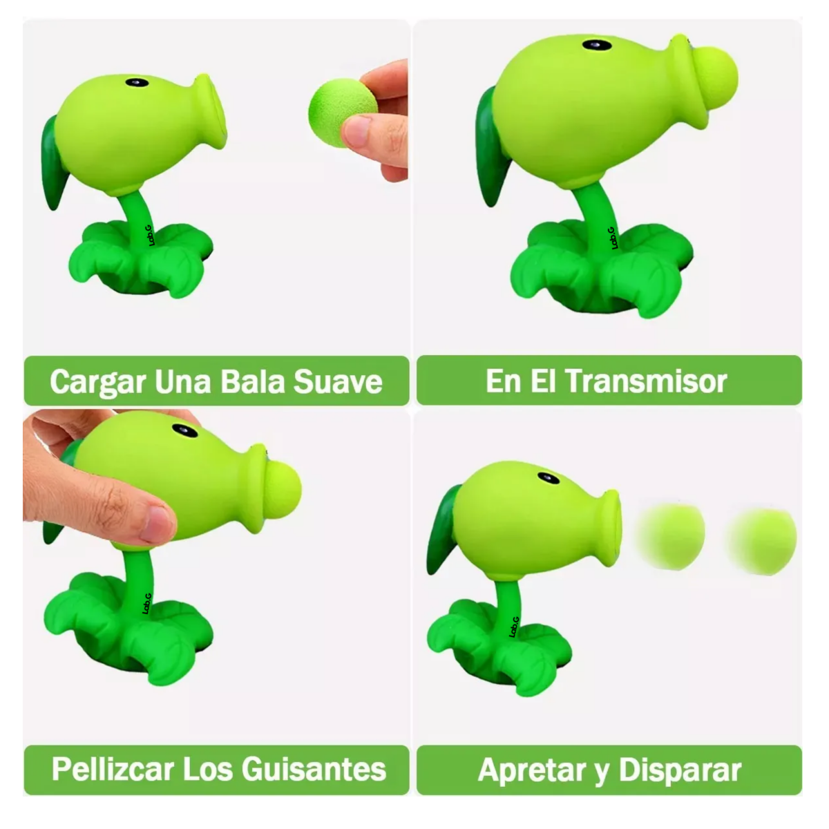 Foto 3 pulgar | Figuras Plantas Vs Zombies Lab.G 2 Piezas