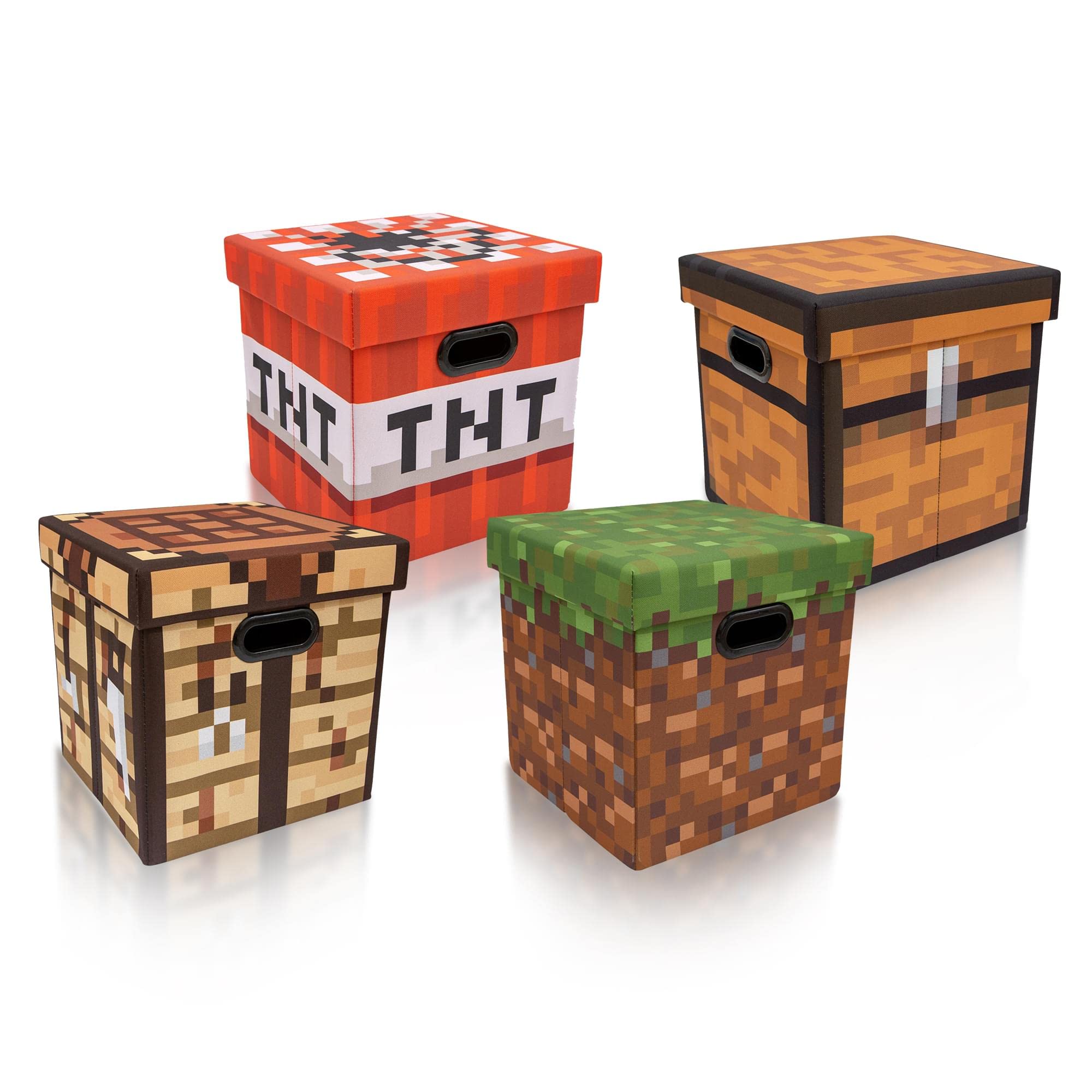 Foto 2 pulgar | Juego De Cubos De Almacenamiento Toynk De Tela Minecraft De 33 Cm Con Tapa  4 Unidades - Venta Internacional.
