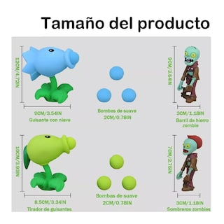 Foto 2 | Juguetes de Plantas Vs Zombies, Lab.g de color Verde y Azul